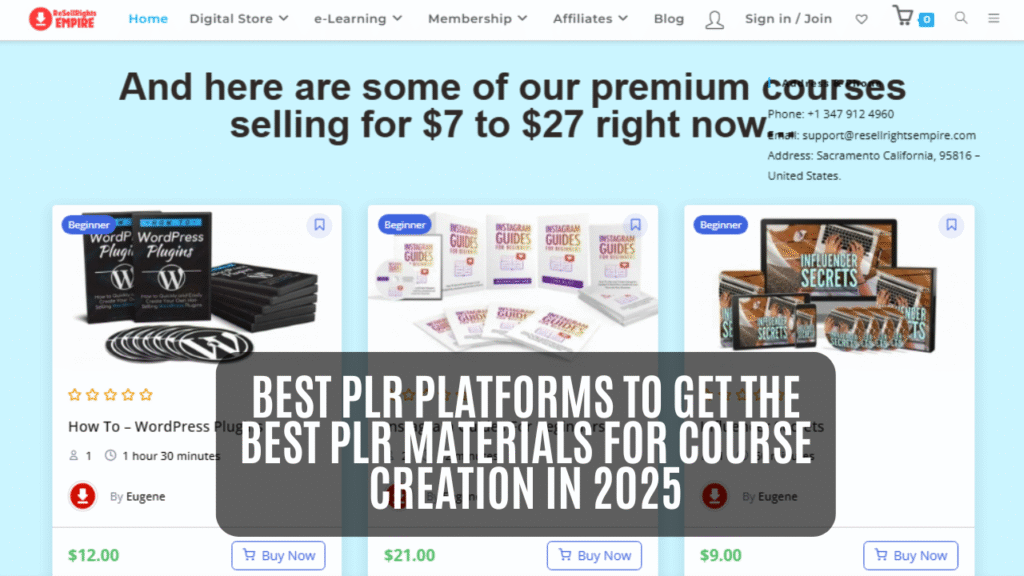 Best PLR platforms To Get the Best PLR Materials for Course Creation in 2025