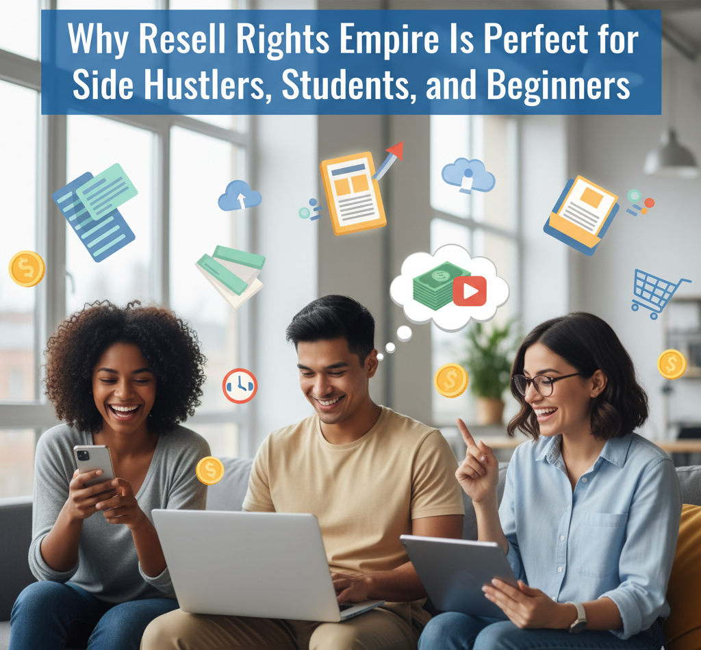 Why Resell Rights Empire Is Perfect for Side Hustlers, Students, and Beginners