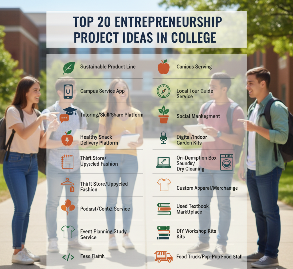 List of The Top 20 Best Entrepreneurship Project Ideas in College